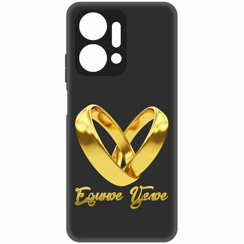 Чехол-накладка Krutoff Soft Case Единое целое для Honor X7a Plus черный чехол накладка krutoff soft case олень для honor x7a plus черный