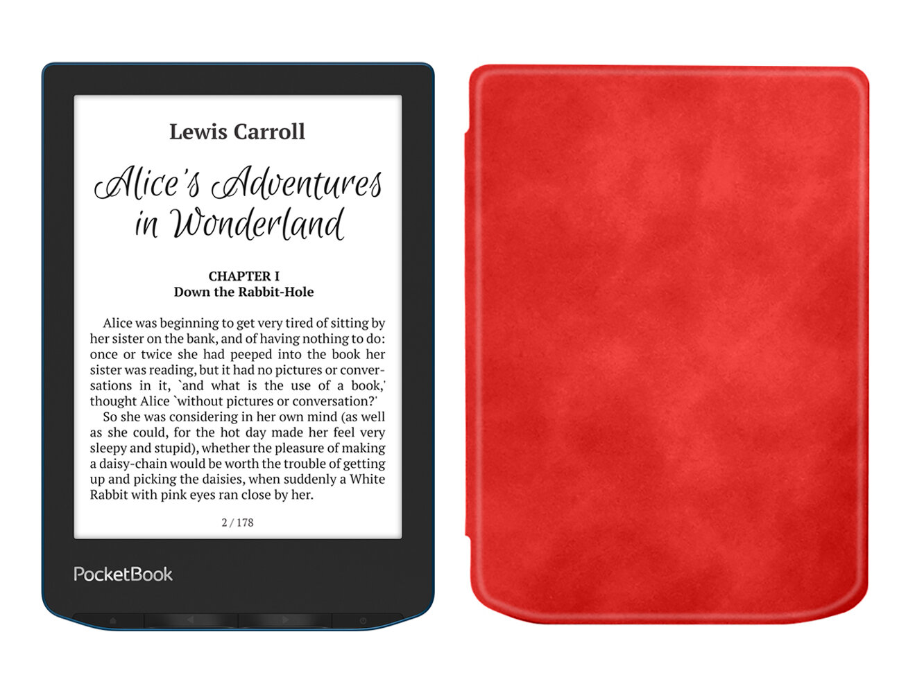 Электронная книга PocketBook 634 Verse Pro синий с обложкой ReaderONE Red