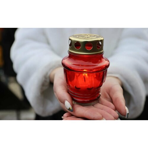 свеча парафиновая яйцо 3 малое красное с росписью 5 5 см Лампада стеклянная с крышкой h-11 см D-150