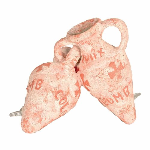 Декорация для аквариумов Христофор Колумб Амфора двойная с распылителем Коралловая