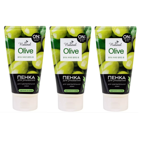 On The Body Пенка для умывания Natural Olive с маслом оливы, 120 г, 3 шт