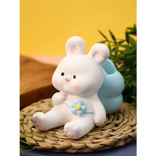 Органайзер настольный подставка для канцелярии Flower bunny white