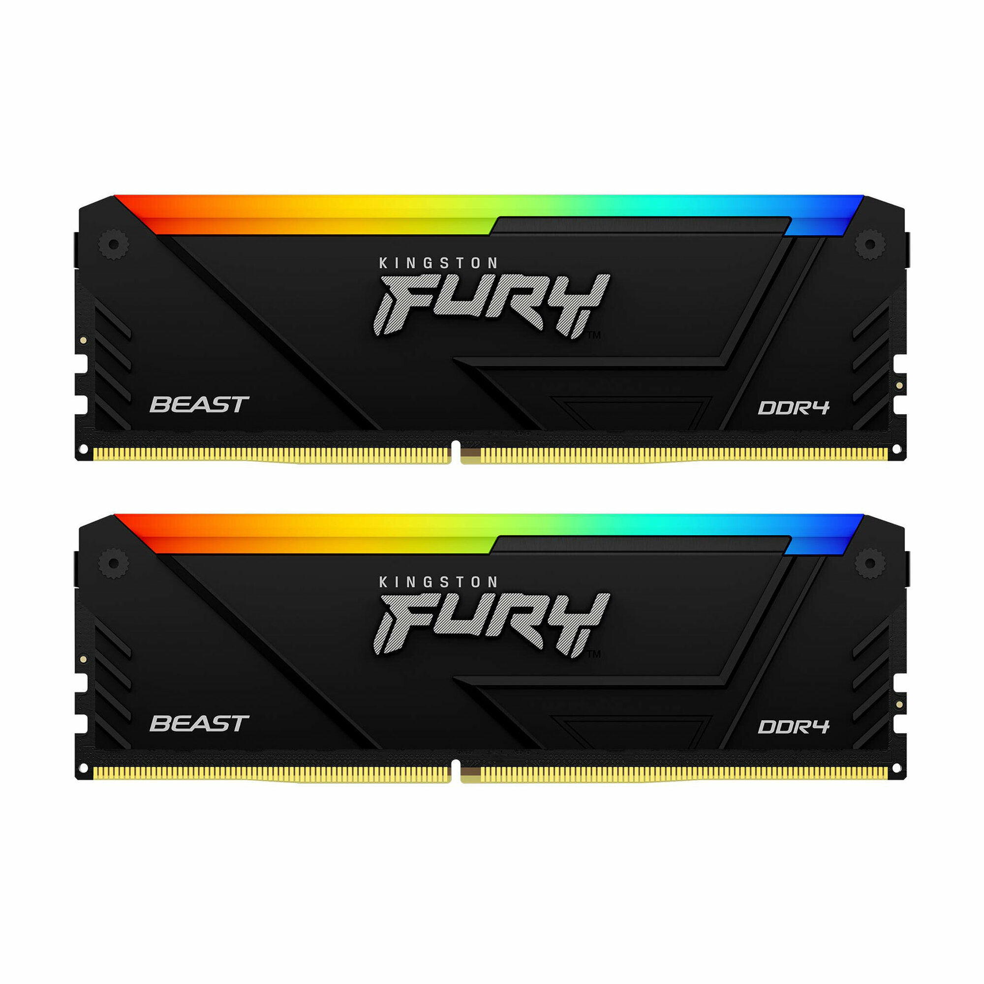 Модуль памяти DIMM DDR4 32GB, 3600Mhz, 2x16GB, Kingston FURY Beast RGB (KF436C18BB2AK2/32)