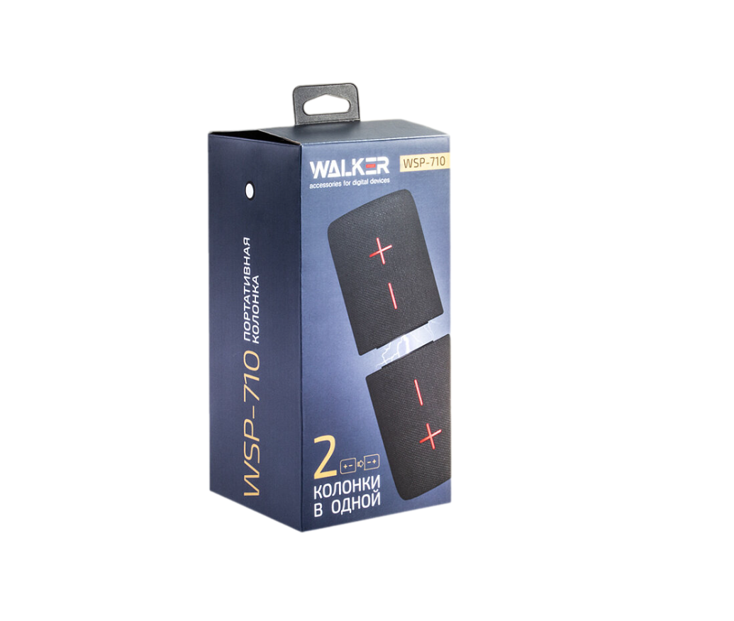 Колонка WALKER WSP-710 Bluetooth 2в1 на магнитах 10Вт*2 TWS синхронизация красная