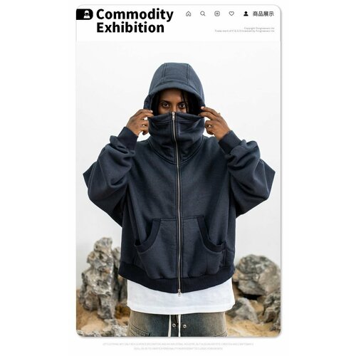 фото Толстовка , размер l, синий нет бренда