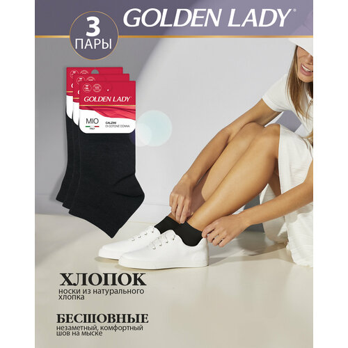 фото Носки golden lady, 3 пары, 3 уп., размер 39-41, черный