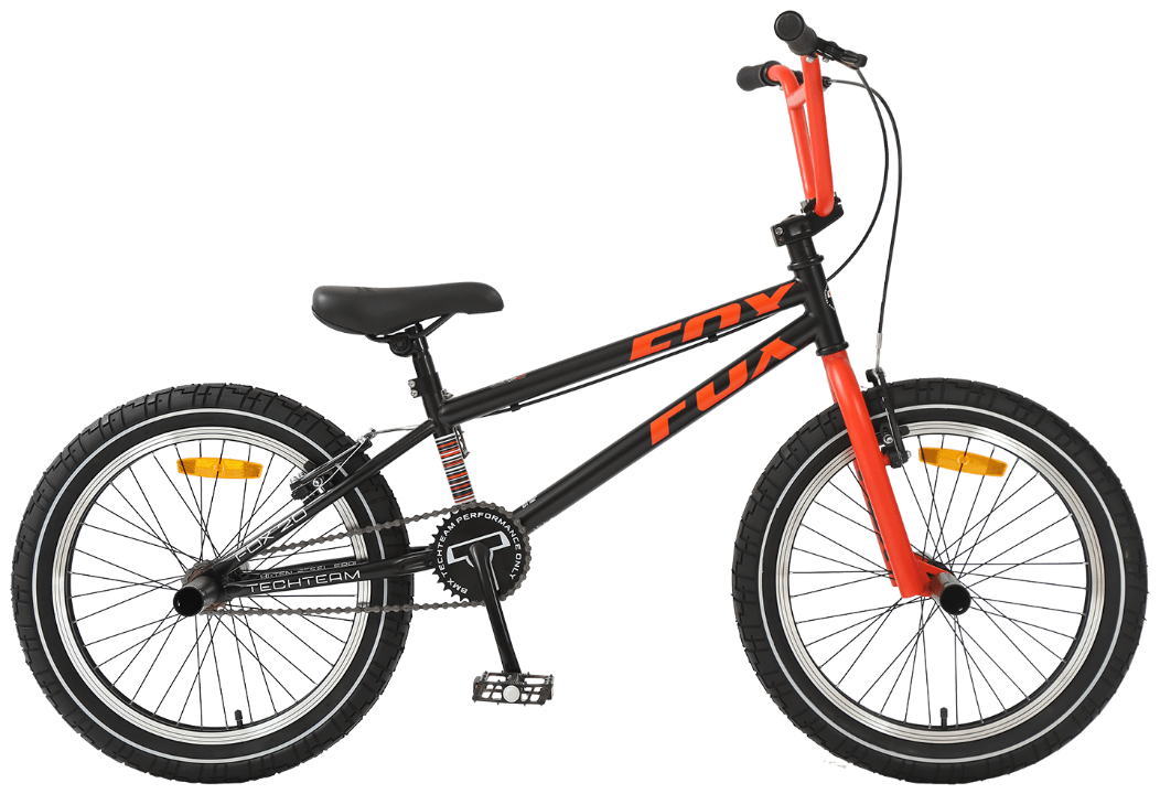Велосипед BMX TechTeam FOX 20", черно-красный, , на рост 155-175 см, пеги в комплекте