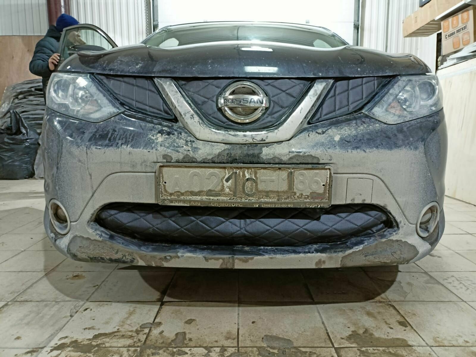 Утеплитель радиатора и бампера для Nissan Qashqai 2013-2019 Комплект 4 детали Без парктроников