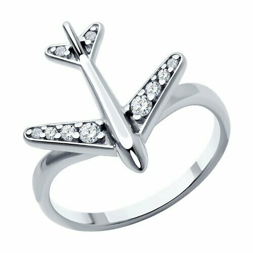 фото Кольцо diamant online, серебро, 925 проба, фианит, размер 17, бесцветный