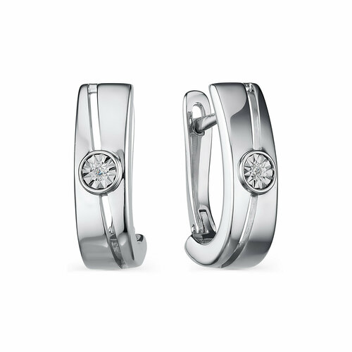 Серьги Diamant online, серебро, 925 проба, бриллиант, прозрачный