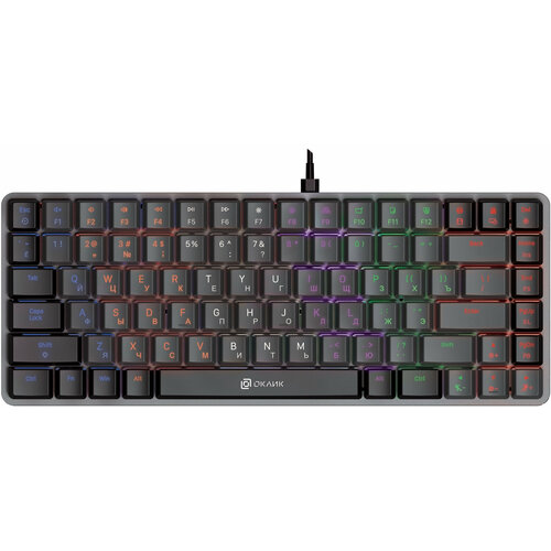 Клавиатура Оклик K615X механическая черныйсеребристый USB Multimedia for gamer LED 1934413 261000₽