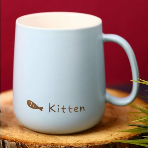 Кружка «Kitten loves fish», blue (450 ml)
