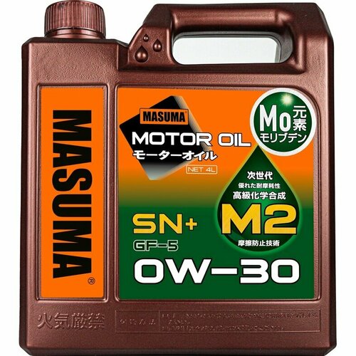 Масло моторное Masuma Motor Oil M2 0w30 синтетическое API SN ILSAC GF-5 для бензинового двигателя 4л арт M-2015E 3901₽