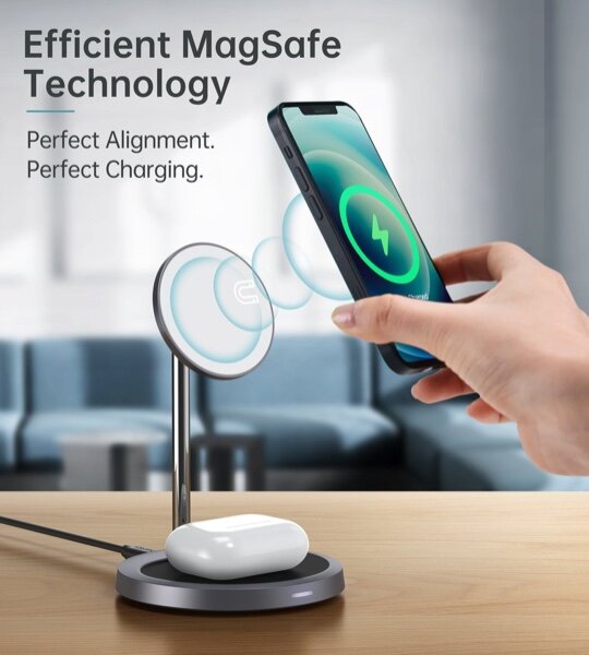 Док-станция Choetech 2-in-1 Magsafe Wireless Charger