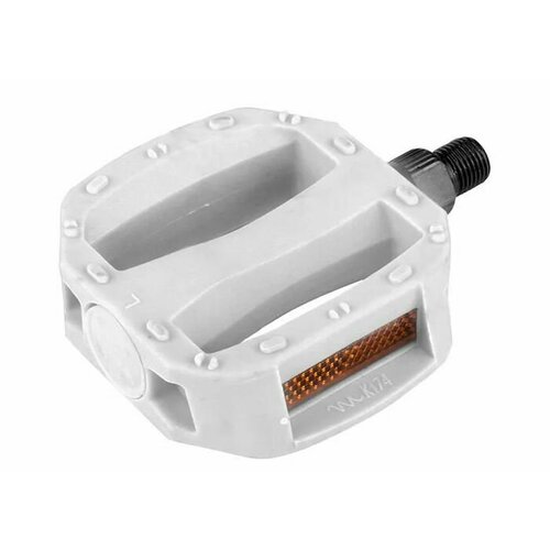 фото Педали fp-650 feimin пластиковые со светоотражателями, ось диам. 1/2" из борированной стали, размер 93 х 87 мм, белые stg