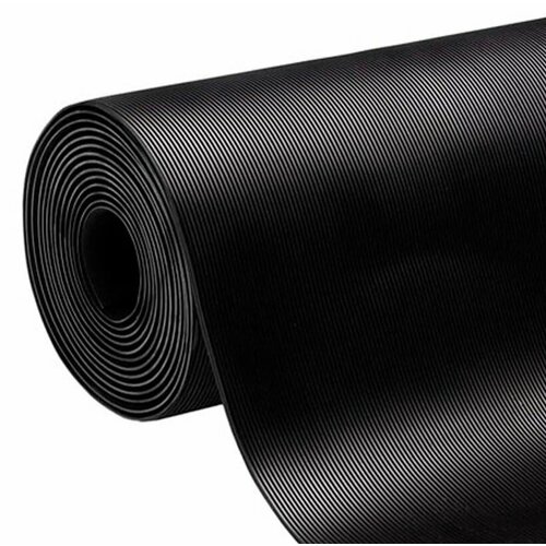 Резиновая рулонная дорожка Rubber Matting 1,2x4м h3 мм "Штрих" (черная)