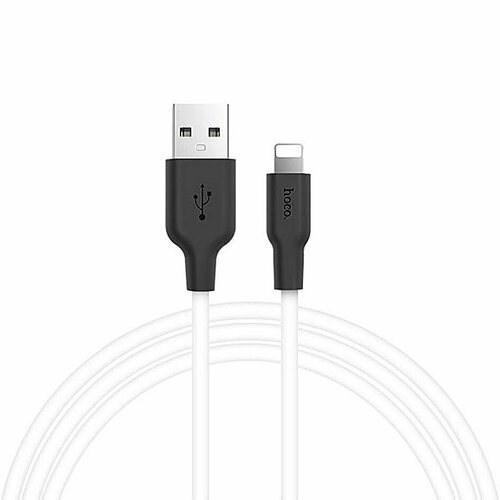 Кабель USB HOCO X21 Silicone, USB - Lightning, 2А, 1м, белый кабель usb hoco x21 plus silicone usb micro usb 2 4а 2м белый