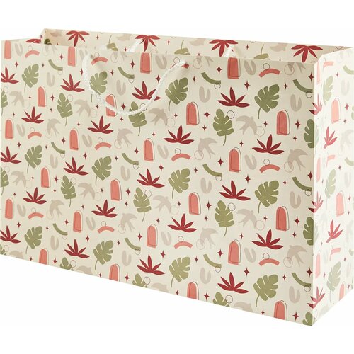 Пакет подарочный Кактусы 55x37 см цвет персиковый