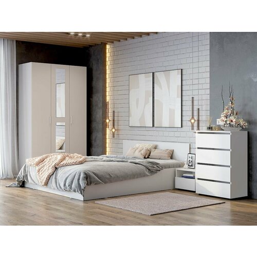 Спальный гарнитур ТК белый текстурный