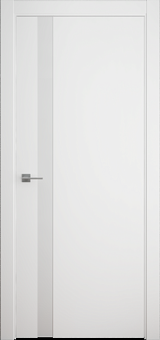 фото Межкомнатная дверь (дверное полотно) Albero Геометрия-5 покрытие Эмаль / ПО Белая стекло Черное 60х200