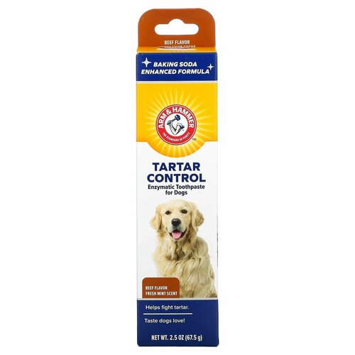 Arm & Hammer, Tartar Control, ферментативная зубная паста для собак, говядина, 67,5 г