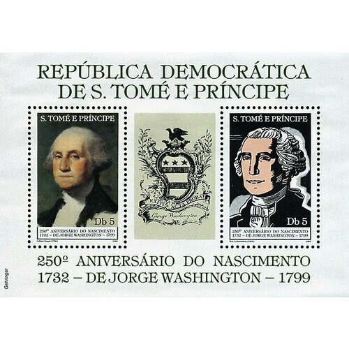 Почтовые марки Сан-Томе и Принсипи 1982г. 250 лет со дня рождения Джорджа Вашингтона Лидеры государств, Гербы MNH