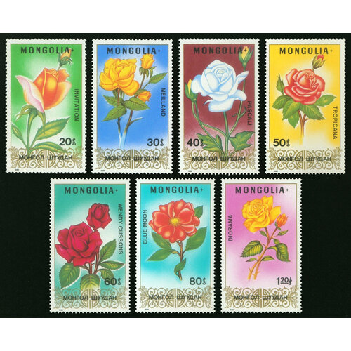 Почтовые марки Монголия 1988г. Розы Розы MNH
