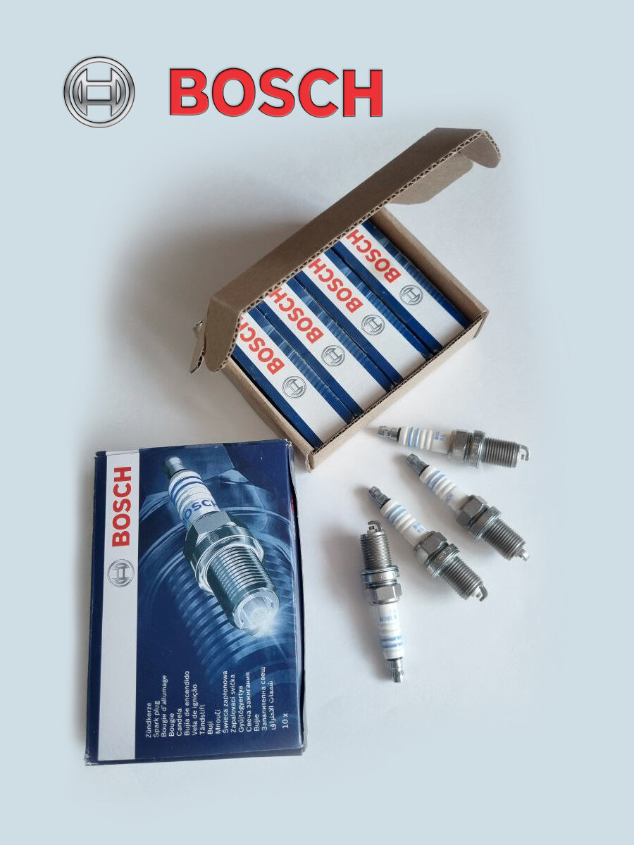 Комплект свечей зажигания Bosch 0242235666 FR7DC+ 4 штуки — фото 9