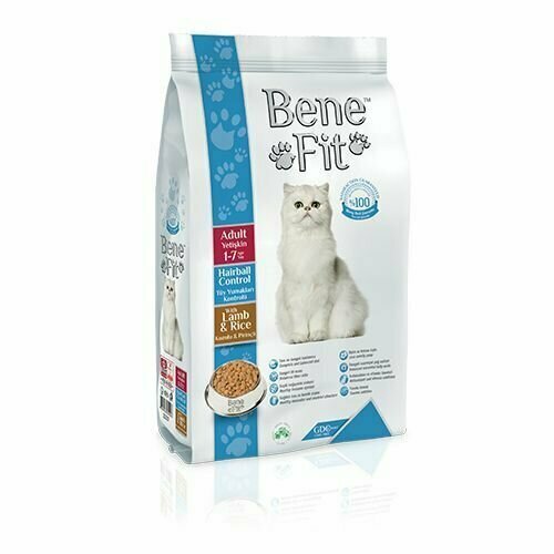 BeneFIT Сухой корм для кошек для выведения шерсти из желудка Adult Hairball Control Lamb & Rice, с ягненком и рисом, 1500 г