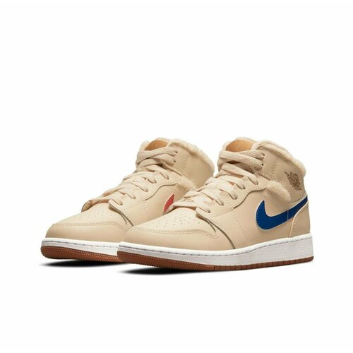 фото Кроссовки nike air jordan 1 mid, размер 38,5 eu, черный, бежевый