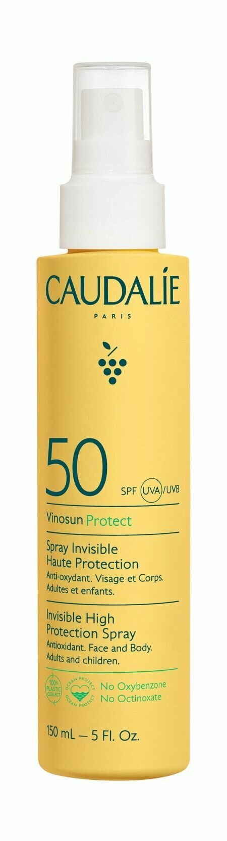 CAUDALIE Vinosun Солнцезащитное молочкоспрей для лица и тела SPF 50 150 мл