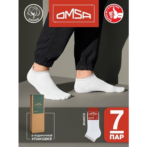 фото Носки omsa, 7 пар, размер 36-38 (23-25), белый