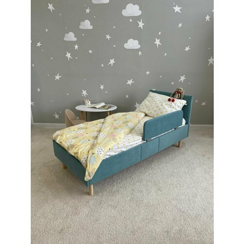 Кроватка с мягким изголовьем бирюзовая 7990₽