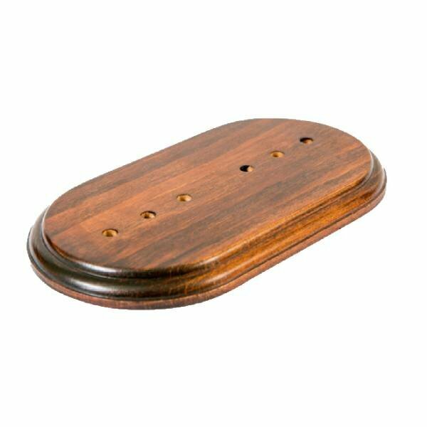 фото Подложка двухместная для ретро розетки и выключателя Мезонин Элегант темный дуб