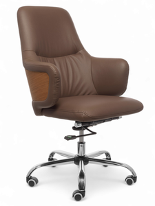 Кресло руководителя, Офисное кресло РосКресла компьютерное Feliz, коричневый, офисное на колесах, для дома