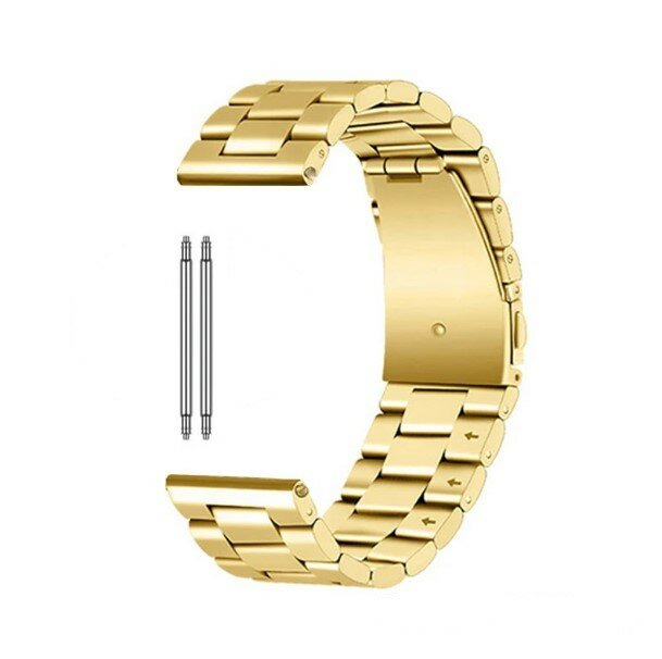 Универсальный браслет/ ремешок металлический для умных часов 20мм/ Блочный браслет для наручных часов, золотой
