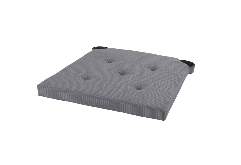 Подушка на стул Ikea Justina/ Икеа Юстина, 35/42 x 40 х 4 см, серый