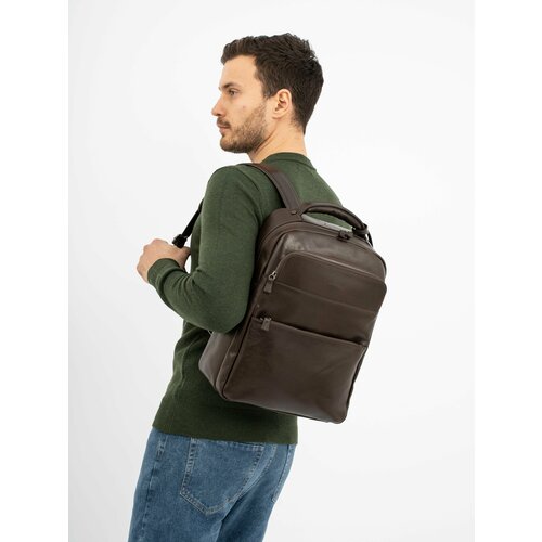 Рюкзак GEORGE KINI Рюкзак мужской из натуральной кожи GEORGE KINI GK.MEN LEATHER BACKPACK, фактура гладкая, коричневый