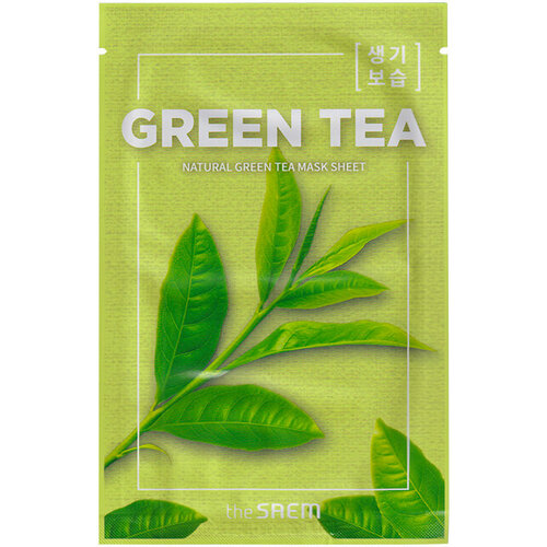 The Saem~Маска тканевая с экстрактом зеленого чая~Natural Green Tea Mask Sheet