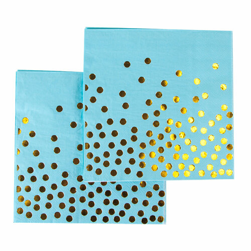 Салфетки Золотое конфетти ГолубойЗолото Металлик 3333 см 12 шт 347₽