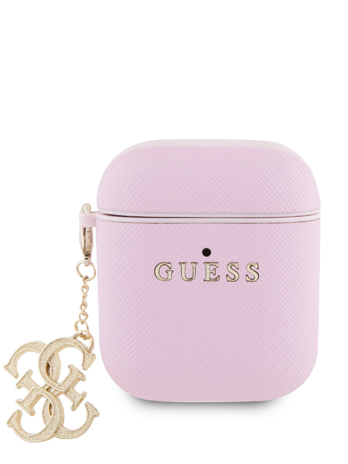 Guess для Airpods 1/2 чехол PU Saffiano with Big 4G charm Pink