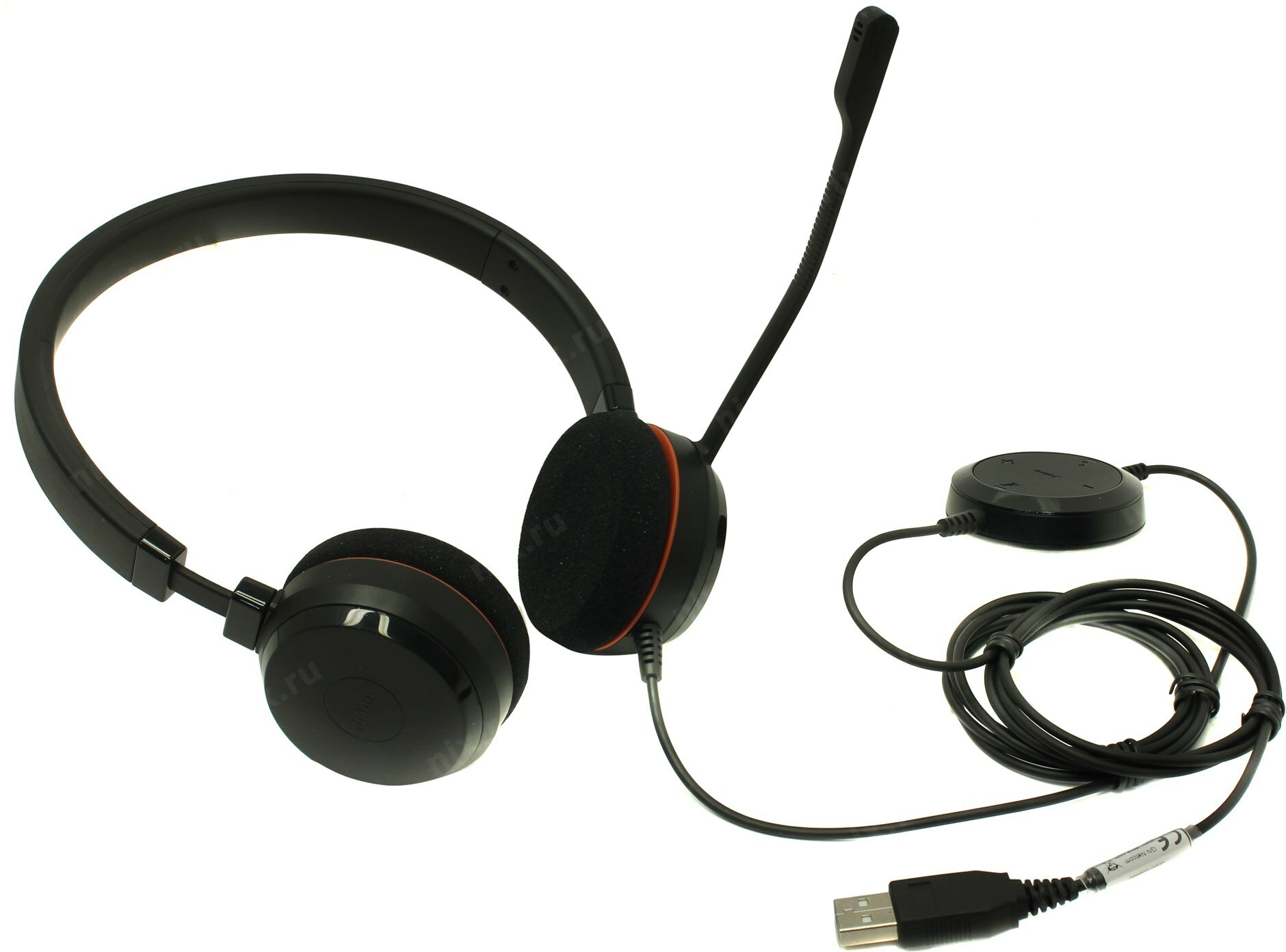 Компьютерная гарнитура Jabra EVOLVE 20 MS Stereo USB-А, черный