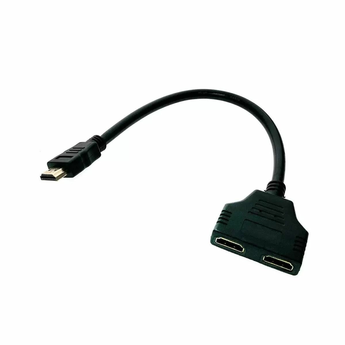 Разветвитель сплиттер HDMI (папа) - 2x HDMI (мама) (30 см) — фото 1