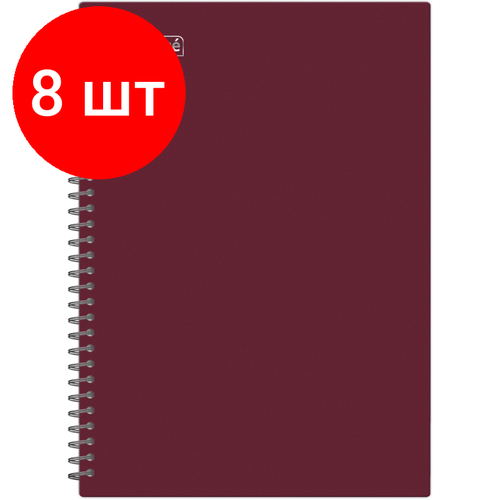 Комплект 8 штук, Бизнес-тетрадь А4 120л Attache гребень клетка пластик бордов с тиснен бизнес тетрадь а4 120л attache гребень клетка пластик черн с тиснением 1775688