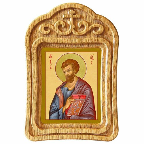 апостол от 70 ти марк евангелист икона в рамке 8 9 5 см Апостол от 70-ти Лука Евангелист, иконописец, икона в резной деревянной рамке