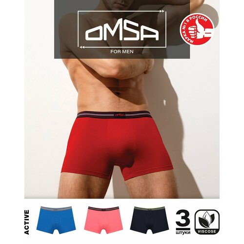 фото Трусы omsa, 3 шт., размер 46(m), мультиколор