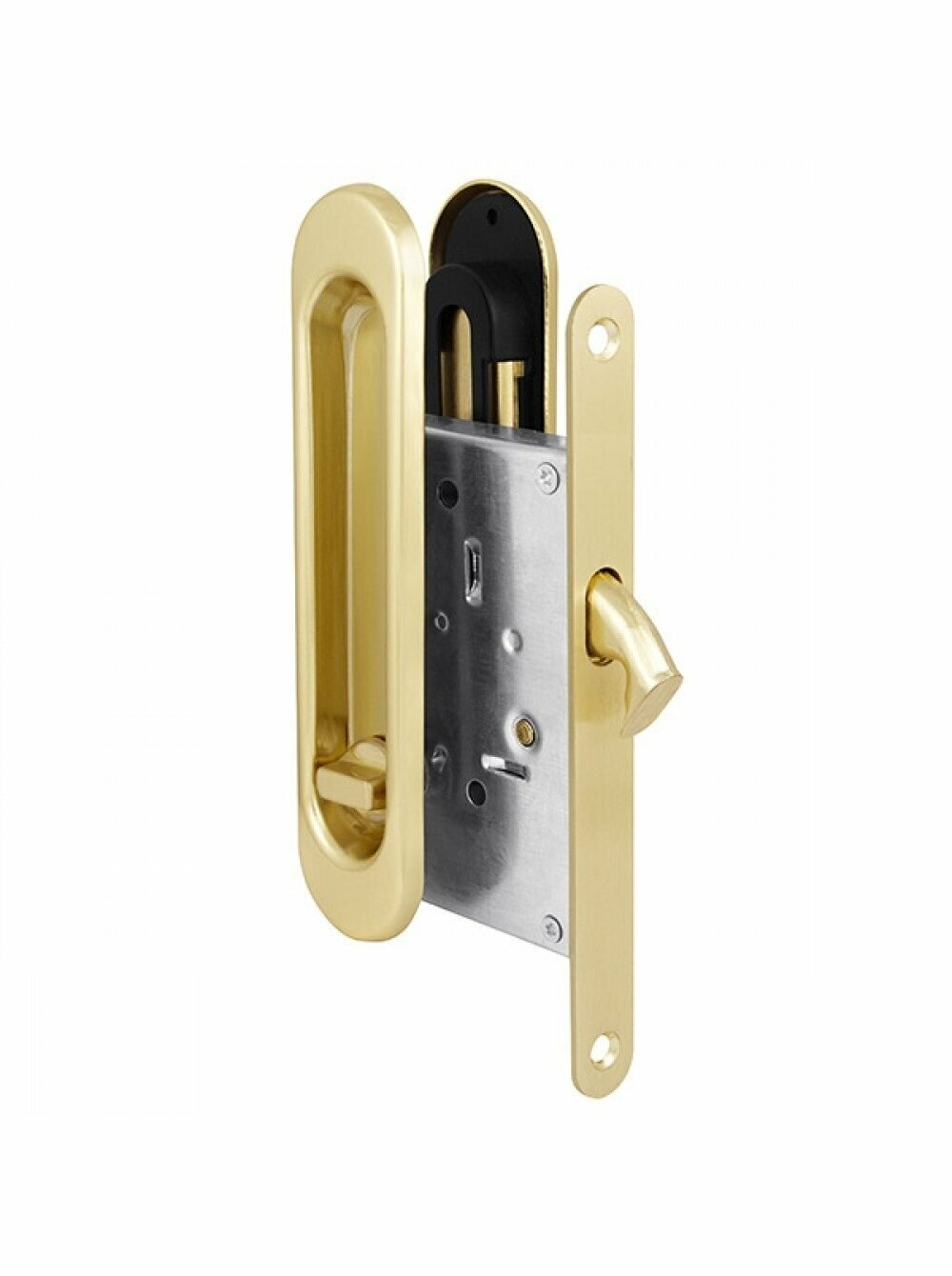 Ручки для раздвижных дверей с защелкой Loid 222 B PB Золото (замок с фиксатором для раздвижной двери)