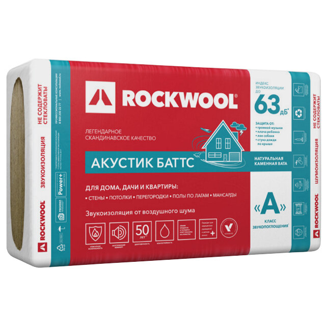 Теплоизоляция rockwool акустик баттс 1000х600х50мм