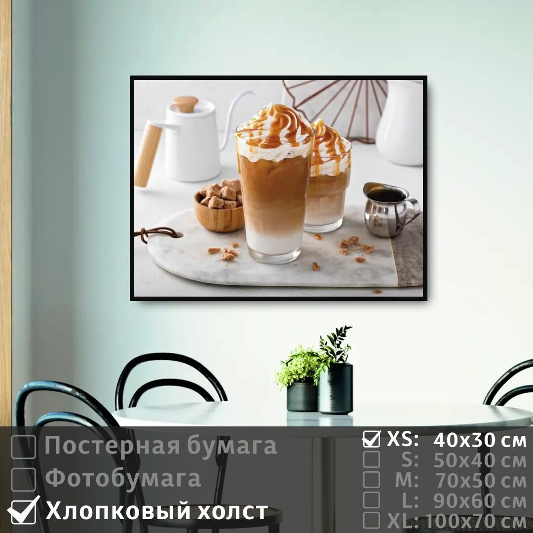 Постер на холсте Кофейный Десерт На Завтрак 70х50 см ПолиЦентр