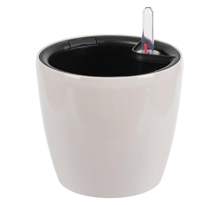 фото Кашпо анфа D280мм с вставкой и с автополивом Кремовый